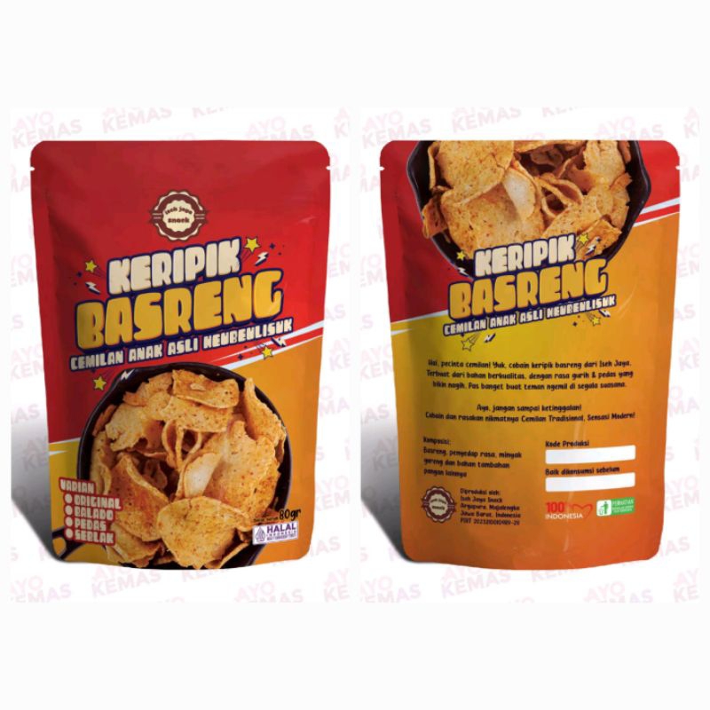 

Keripik Basreng Majalengka| Basreng Daun jeruk | Seblak Basreng Pouch Original Balado Pedas 80 gram