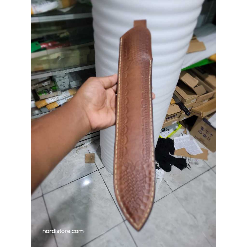 ID SARUNG KULIT ASLI UNTUK PISAU SEMBELIH MODEL BOWIE 31 CM VICTORINOX ROSEWOOD