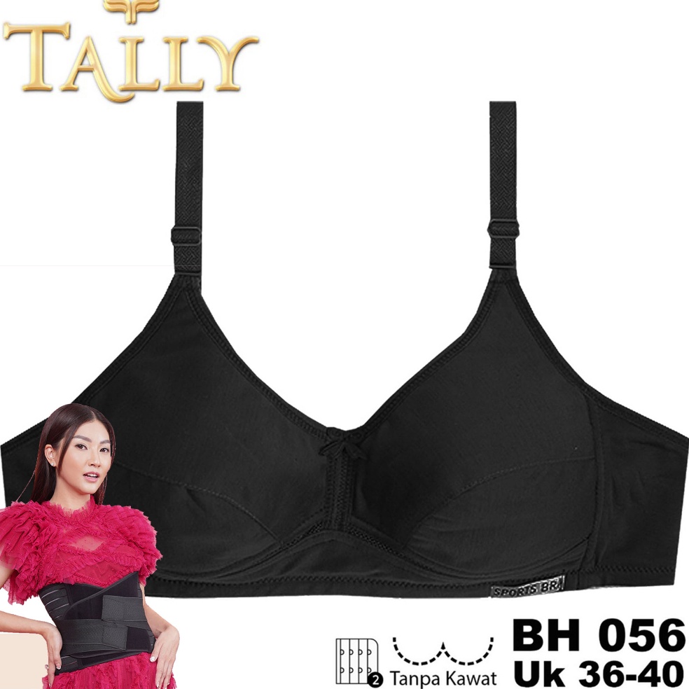KODE R32U TALLY BH 56 Bra Tanpa Kawat Tanpa Busa Bahan Katun CUP A  B Kait 2 Bra Polos Nyaman Dipaka