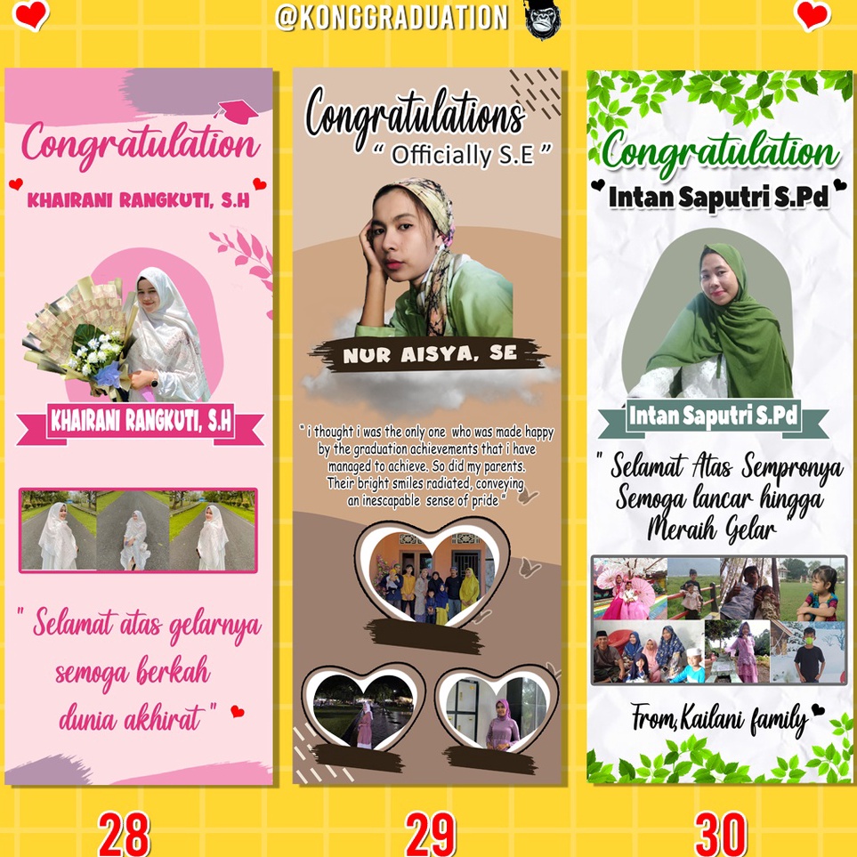 

X Banner Sidang Wisuda Stand Wedding Jualan ukuran 6x16cm Custom Desain Lucu Aestetik satu set rangka Cetak Cepat Murah e T2N9