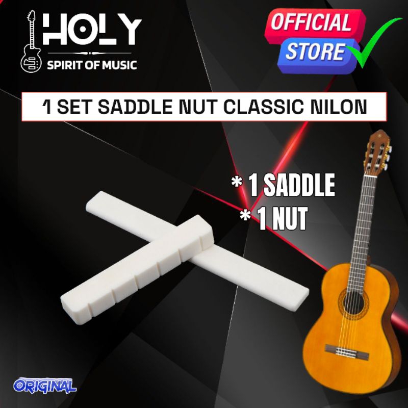 Sepasang Saddle Nut Gitar Classic Nilon