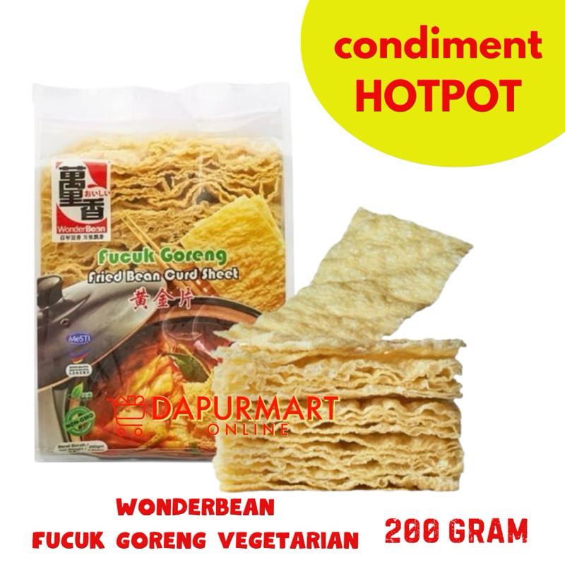 

Lembaran kulit tahu vegetarian fucuk goreng hotpot