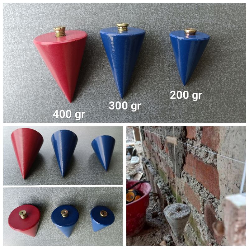 Lot Kerucut Tukang Bangunan Bandul Besi Unting Unting Plumb Bob