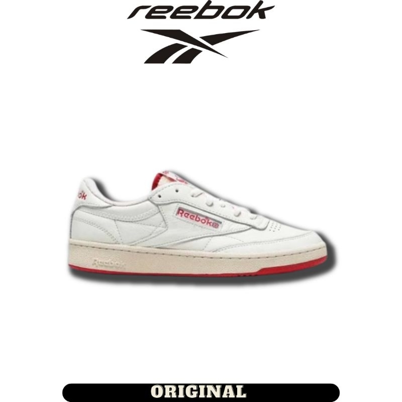 Sepatu Reebok Club C 85 Vintage White Mens ( 100070250 ) Original