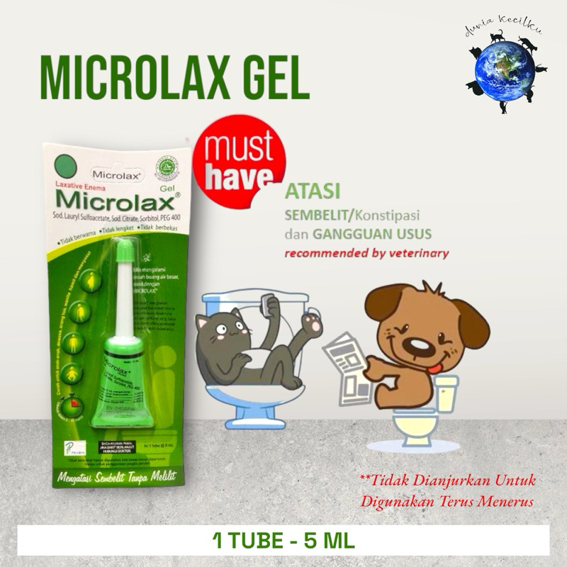 Microlax Gel Untuk Sembelit / Susah BAB / Konstipasi - Dapat Digunakan Untuk Anjing / Kucing (Vet Re