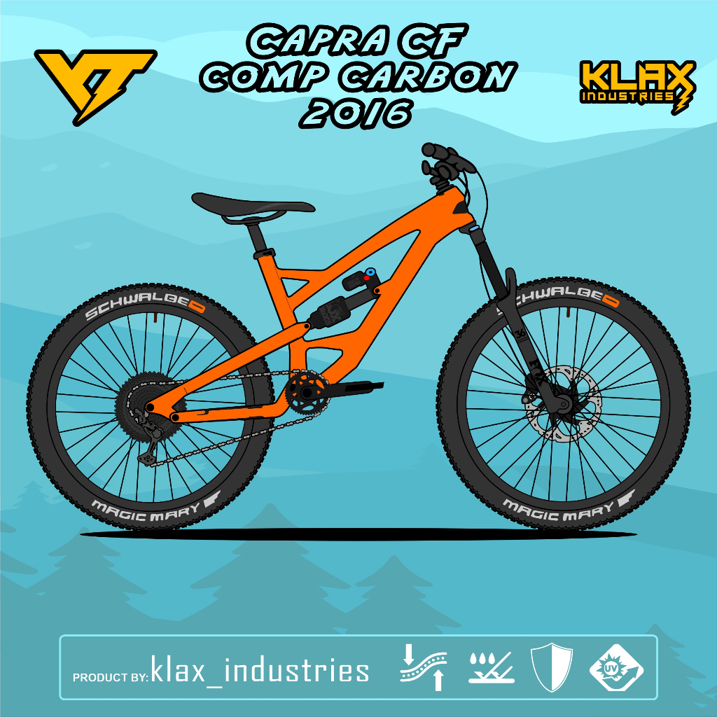 PROTECTOR 95 % YT INDUSTRIES CAPRA CF COMP CARBON 2016 Protector pelindung sepeda KLAX industries