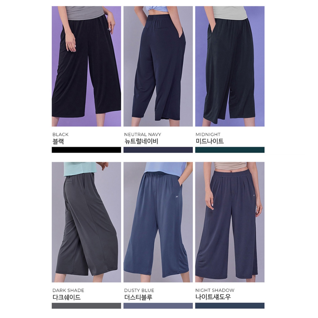 STL Cool Touch Wide Crop Half Banding Pants / Celana Kulot Pendek Korea