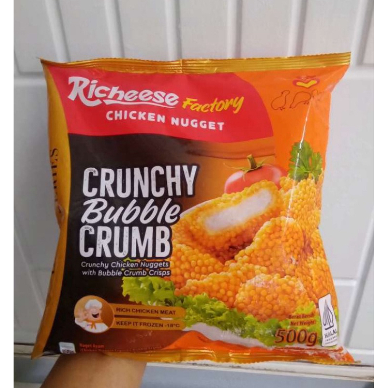 

Richeese Factory Chicken Nugget Crunchy Bubble Crumb 500gr | Naget Ayam Crispy Krispi