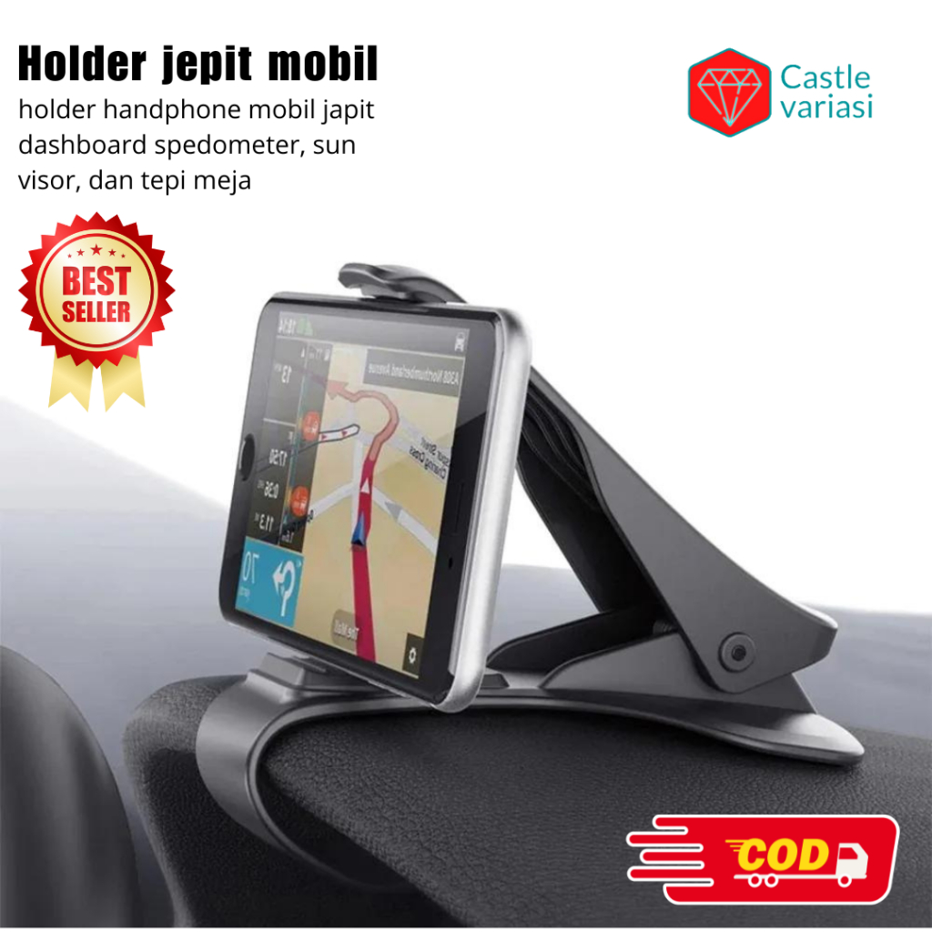 holder handphone hp jepit dashboard mobil gps maps spedometer sun visor mobil