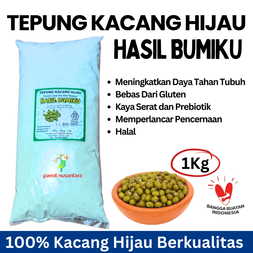 

Tepung Kacang Hijau Organik 1Kg Hasil Bumiku