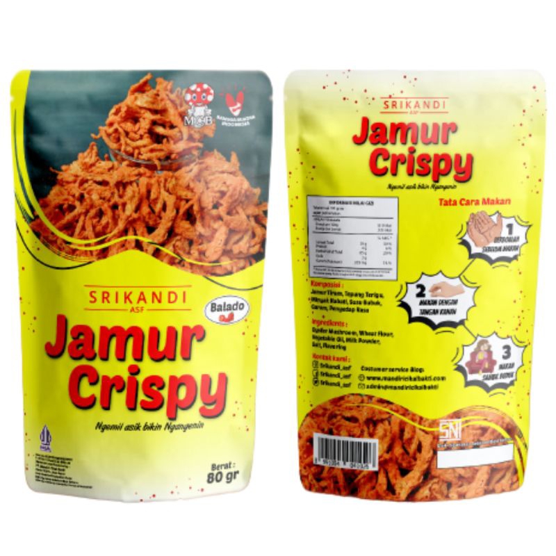 

Jual Keripik Jamur Srikandi | Balado 80g = Jamur Crispy Snack Cemilan Enak Jamur Krispi Kripik Jamur