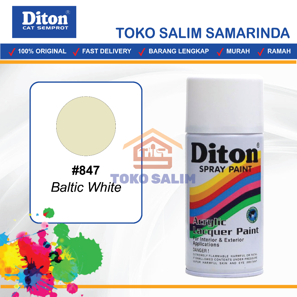 Cat Semprot / Pilox Diton Baltic White ( Putih Tulang) #847 / 300 CC