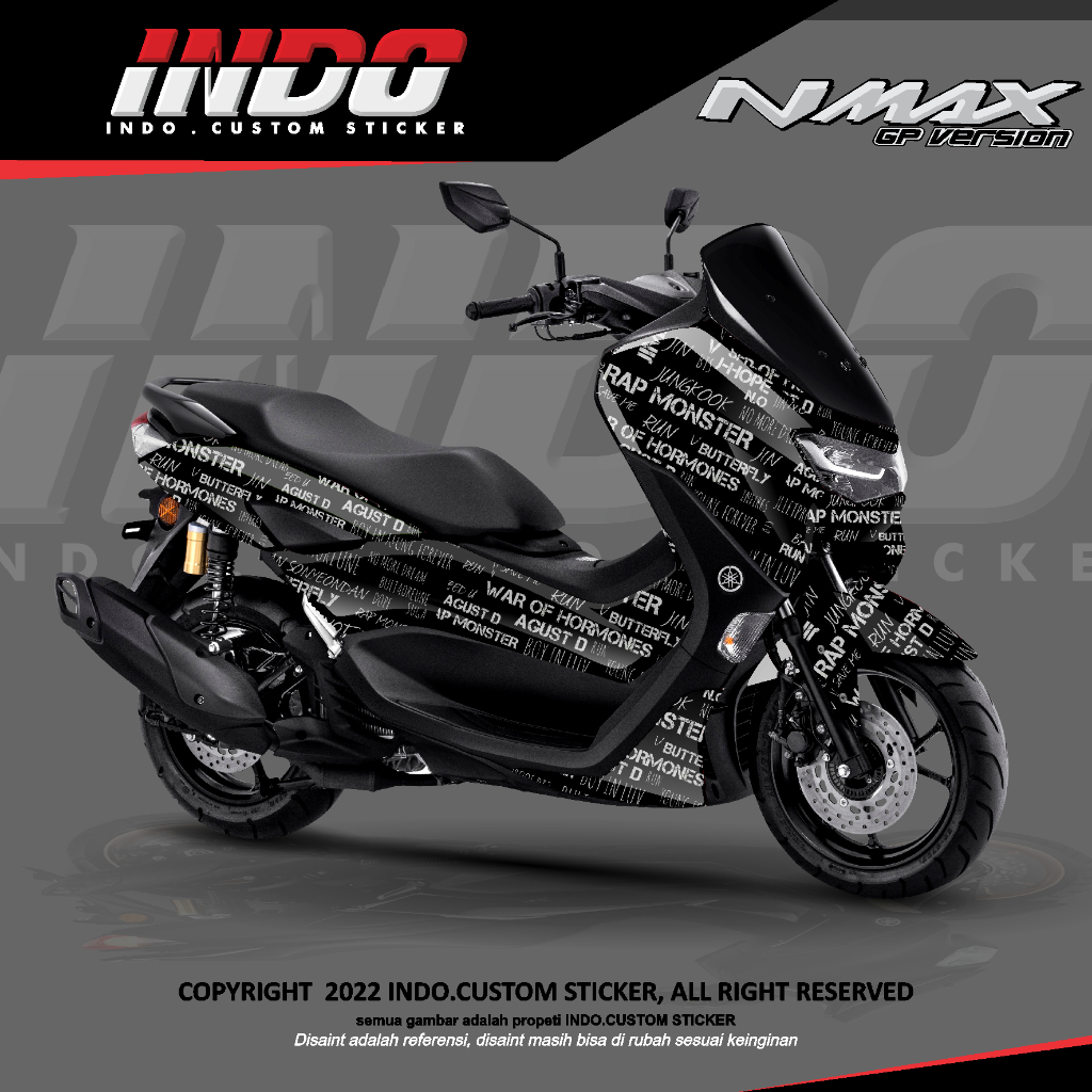 DECAL STIKER NMAX SIMPLE ELEGANT FULL BODY DECAL STIKER NMAX NEW/OLD - n max BTS