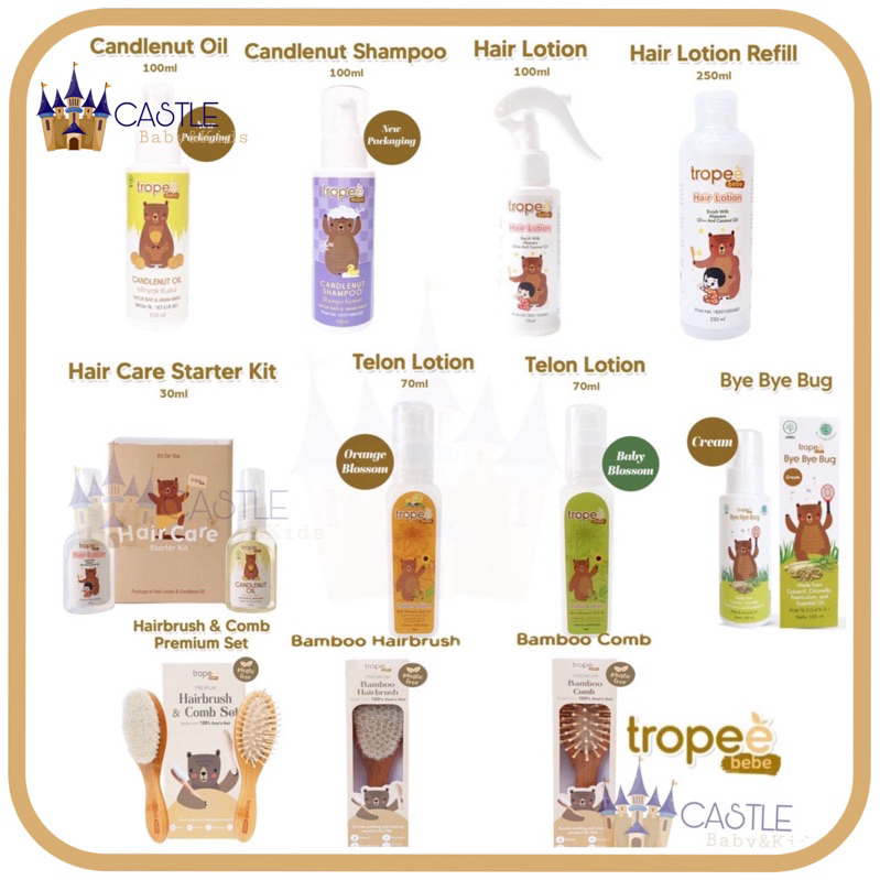 Castle - Tropee Bebe Candlenut Shampoo - Candlenut Oil - Hair Lotion 100ml / 250ml - Telon Lotion - 