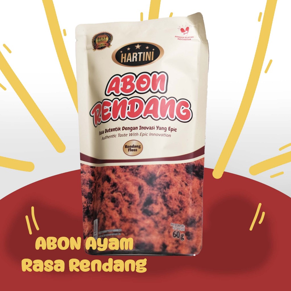 

Abon Ayam Hartini Rasa Rendang 00% Abon Daging Ayam Asli 60gr