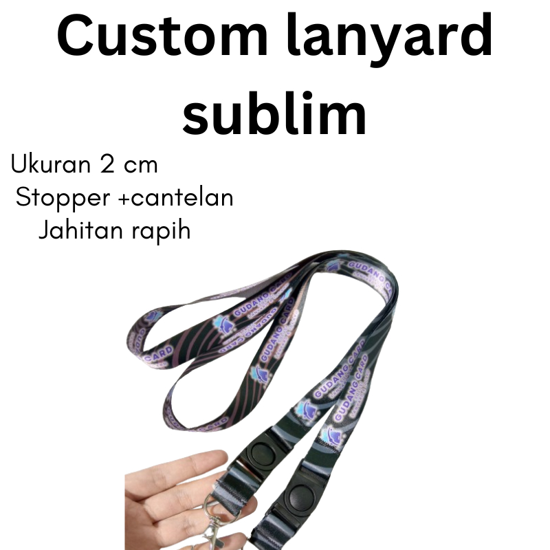 

custom lanyard sublim 2cm cetak tali id card full color 2sisi, cetak tali lanyard print