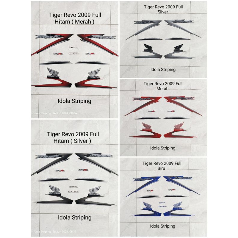 Striping Tiger Revo 2013 Full Hitam ( Silver )