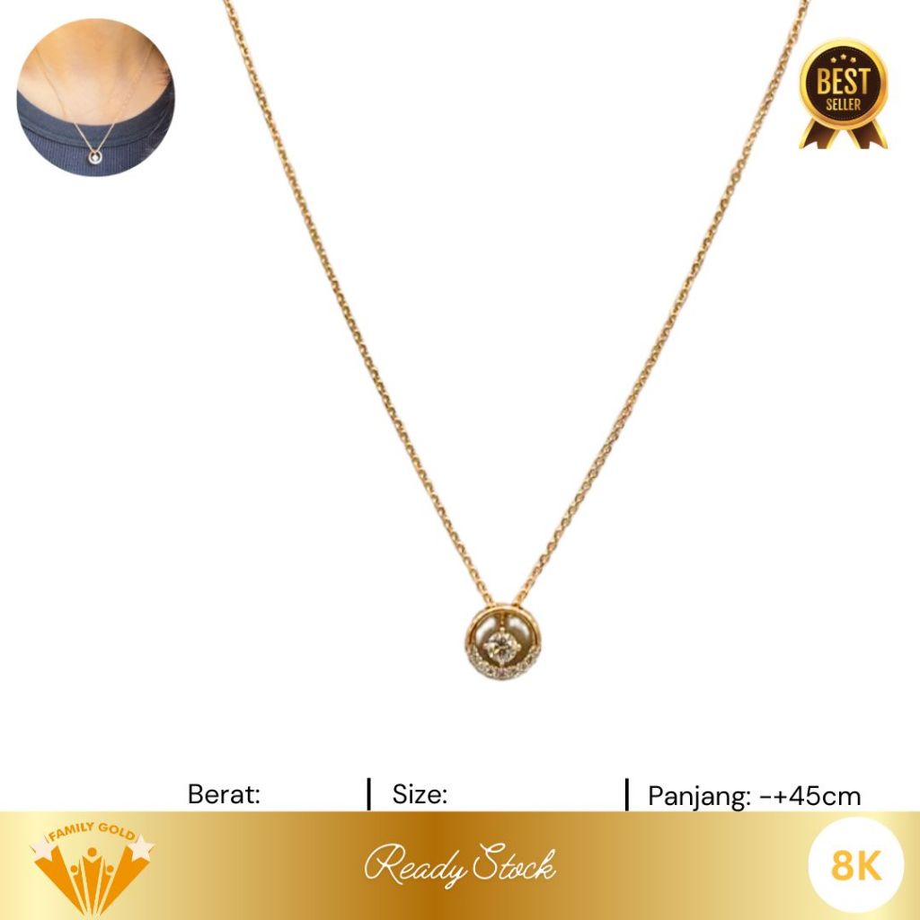 Kalung Emas Kadar 8K Model Serut Serena Family Gold