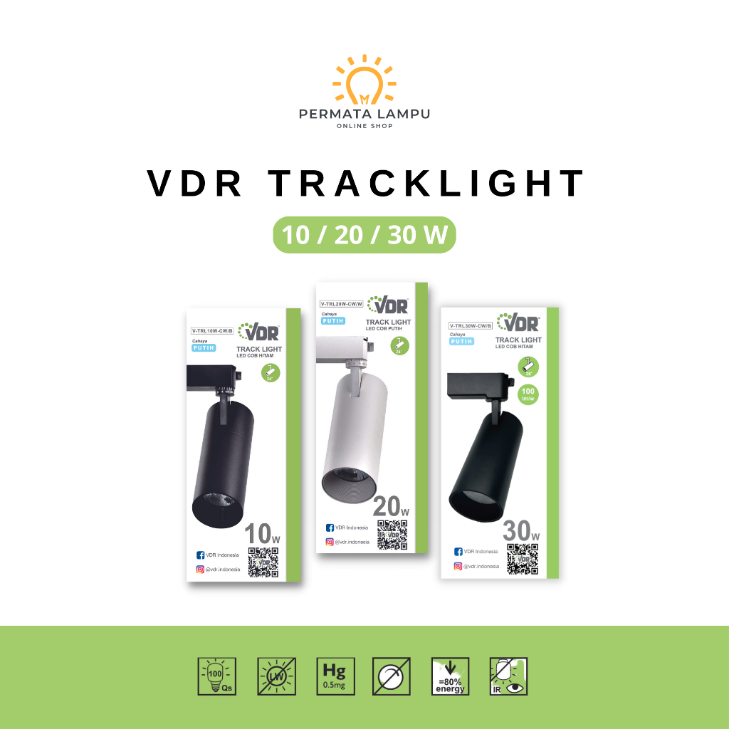 LAMPU TRACKLIGHT VDR 10W / 20W / 30W