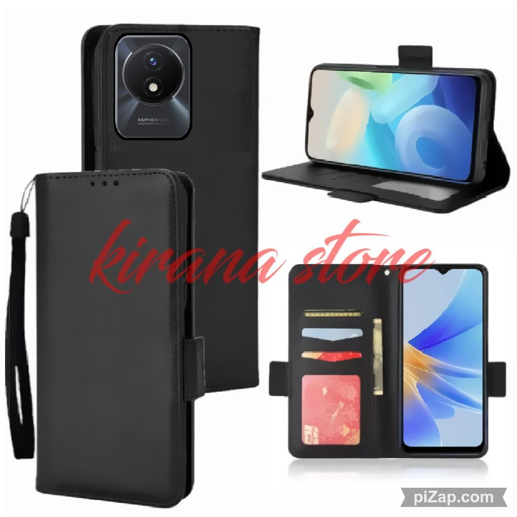 Case Dompet Hp Vivo Y02 Vivo Y02T Vivo Y02A Flip Case Dompet HP Flip Kulit Case Wallet Leather Cover