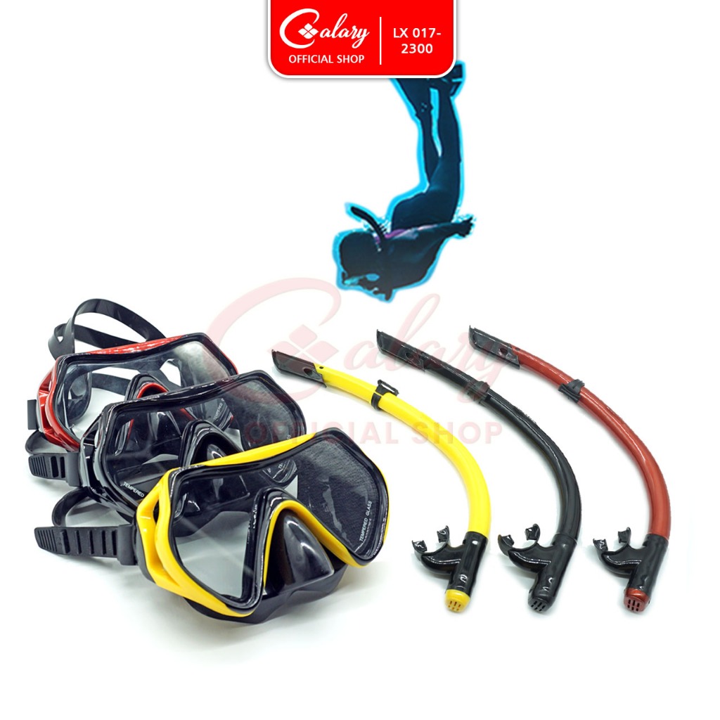 CALARY Kacamata Renang Snorkeling PVC Selam Snorkel Diving 017-2300