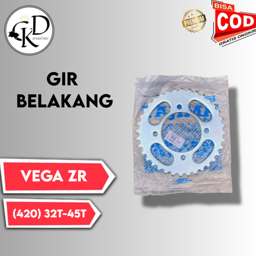 GIR BELAKANG 420 VEGA ZR GEAR GER GIGI TARIK BELAKANG YAMAHA VEGA ZR 420 - 32T SAMPAI 45T