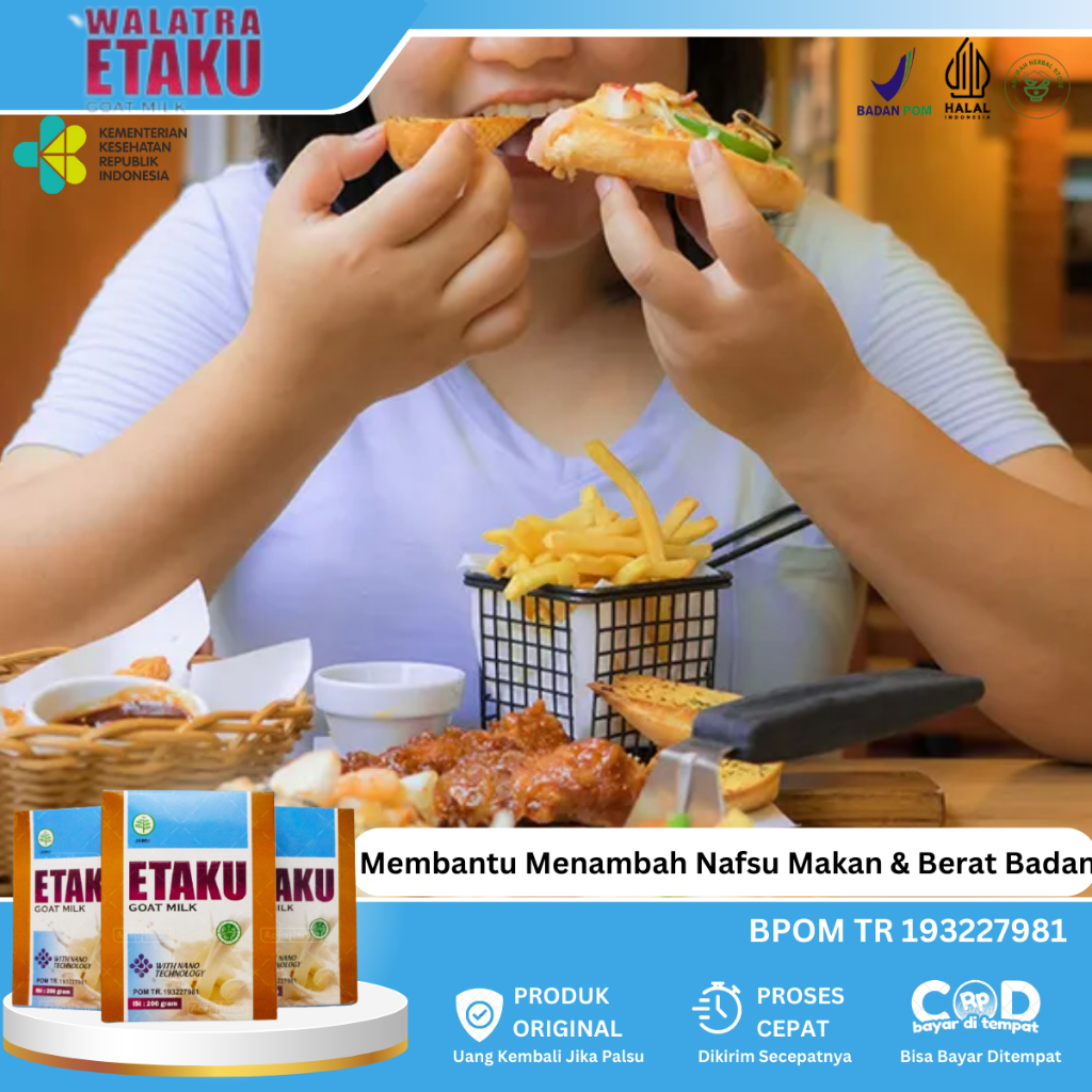 

Susu Penggemuk Badan, Susu Penambah Nafsu Makan, Vitamin Penambah Selera Makan, Suplemen penambah Nafsu Makan Anak 1-7 Tahun, Menggemukan Pipi Tembem, Susu Penggemuk Badan Dengan Susu Etaku Goat Milk 100% Original