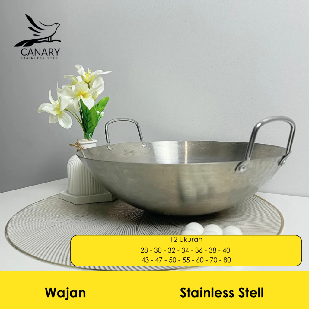 Canary Stainless Steel  - Wajan Stainless- cnr-wg003-besar (Wajan Anti Lengket)