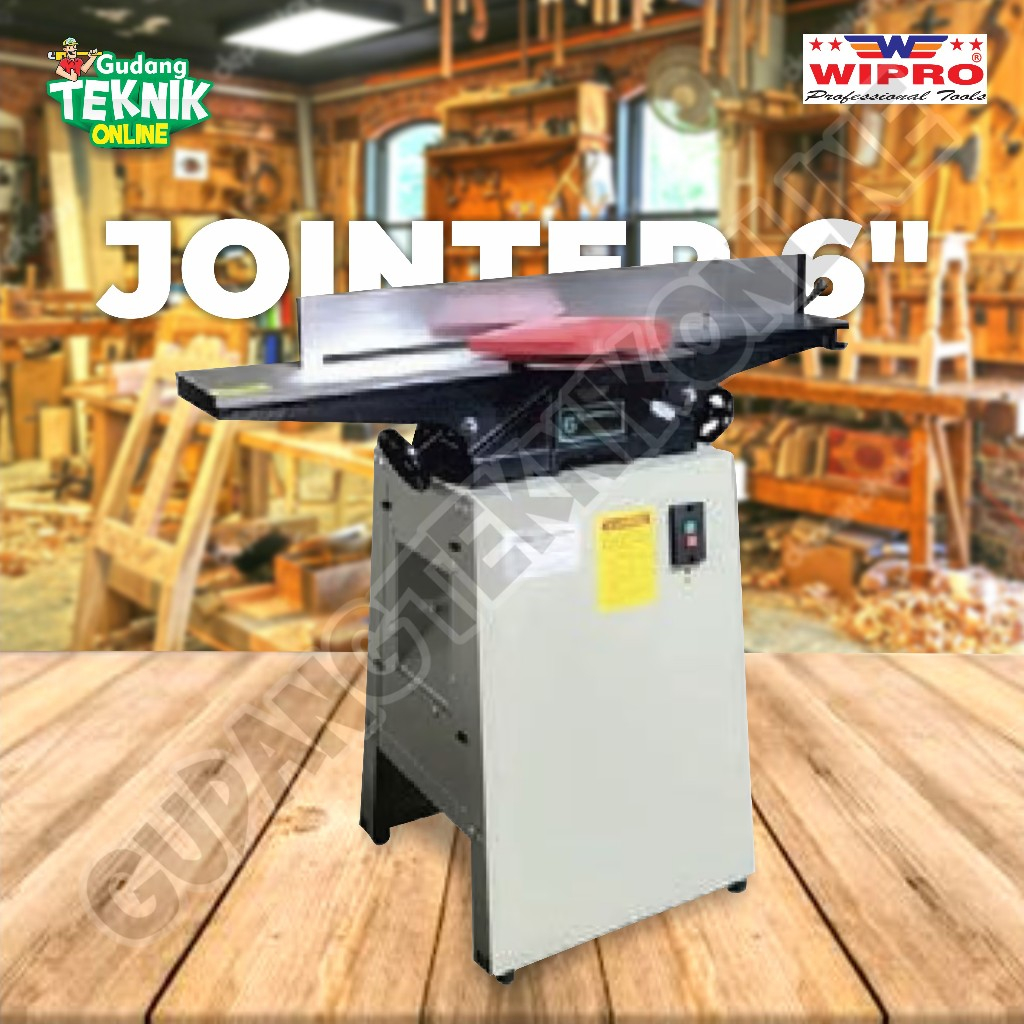 Mesin Jointer Ketam Kayu 6" WJ150 WIPRO / Mesin Wood Jointer 6 Inch Perata Serut Lurus Siku Kayu WJ-