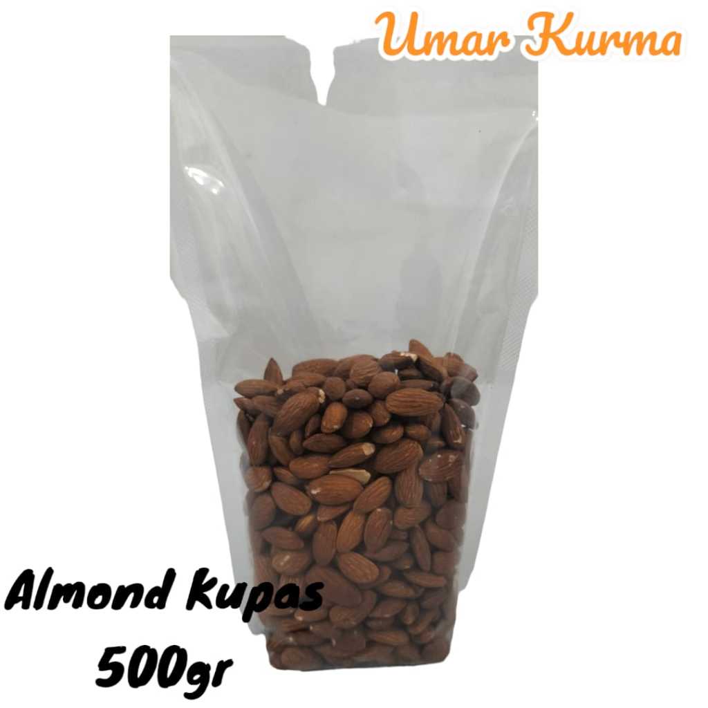 

Kacang Almond Kupas berat 500 Gram