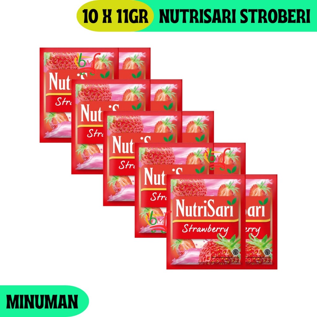 

NutriSari Strawberry Minuman Serbuk Rasa Stroberi Segar Nikmat