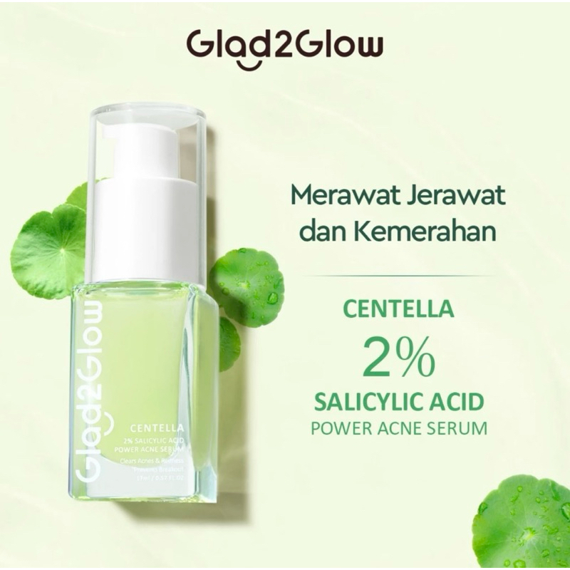 Glad2Glow Centella 2% Salicylic Acid Power Clear Acne Serum / glad2glow centella serum / glad2glow a