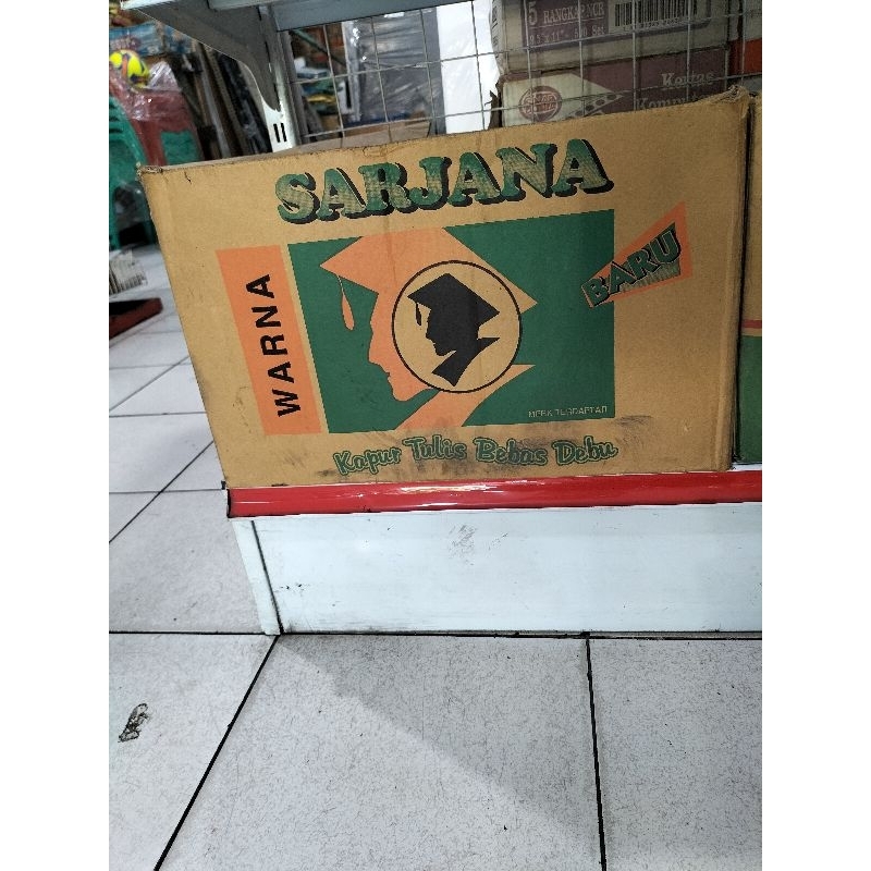 

Kapur tulis warna merk Sarjana - Karton isi 60 box kecil.