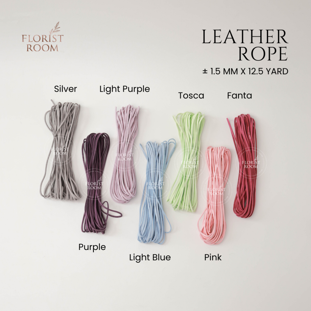 

Leather Rope ±1.5 mm x 12.5 yard - Tali Kulit - Ribbon - Pita - Florist - Kado - Hadiah - Pita Ikat