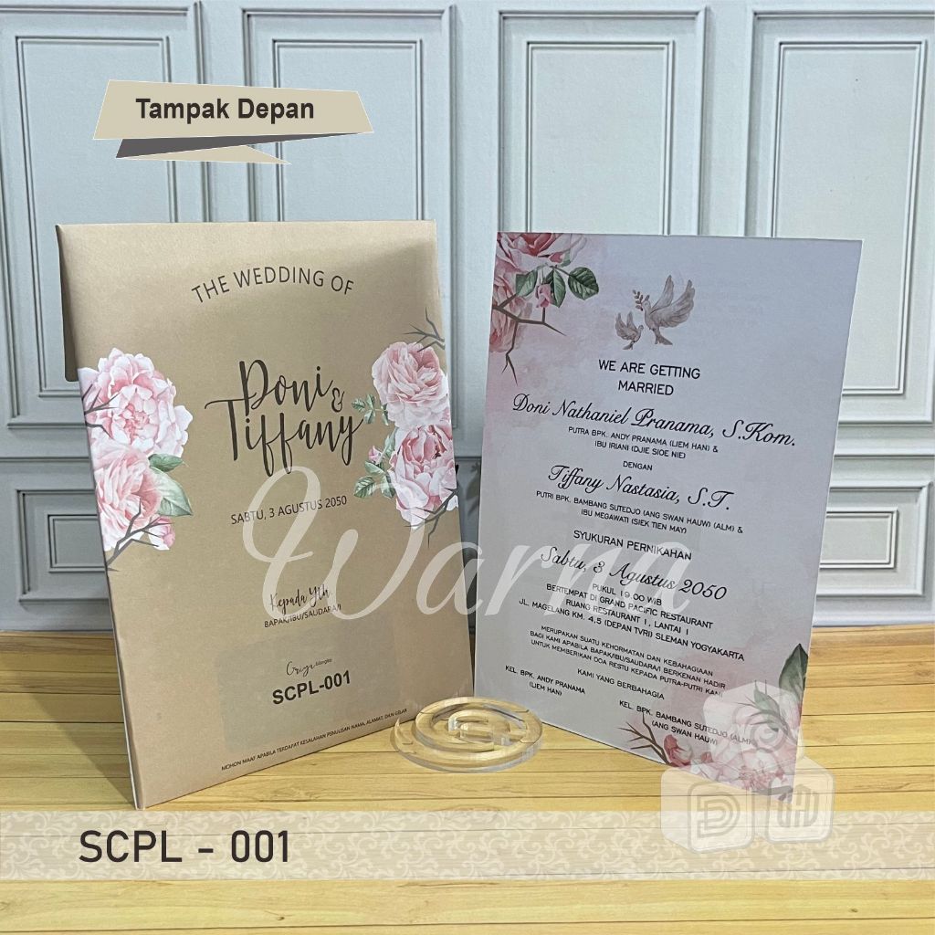 Undangan Pernikahan Amplop Elegan / GRIYA SCPL 001 / Blangko Undangan / Kertas Undangan Elegan