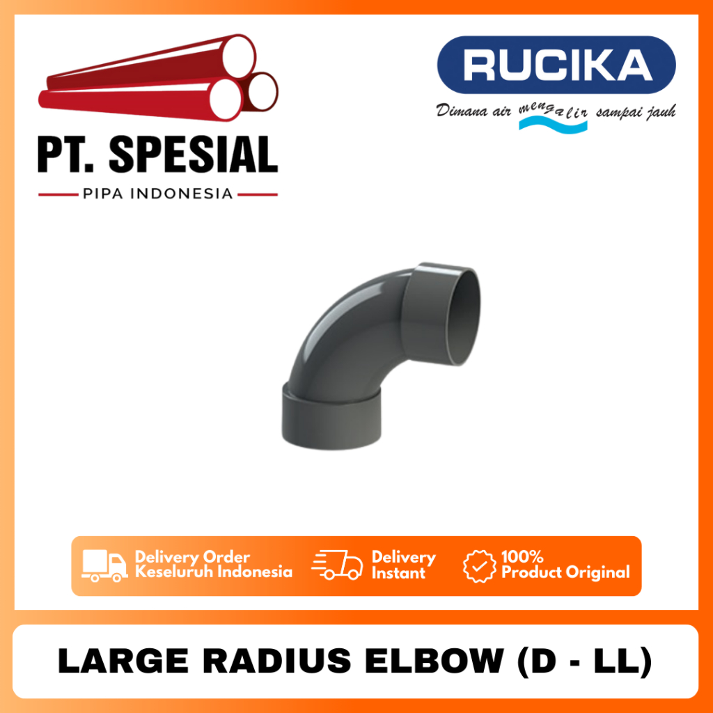 Large Radius Elbow D 4 - 6 Inch PVC Rucika / Long Elbow / Large Radius Elbow D - 10