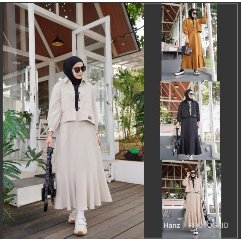 Set Rok dan Kemeja Crop MERMAID BY GYL AUTHENTIC