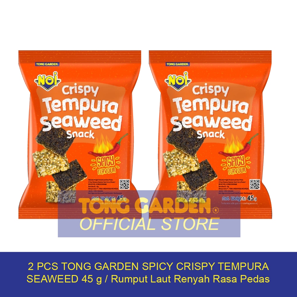 

2 PCS TONG GARDEN SPICY CRISPY TEMPURA SEAWEED 45 g / Rumput Laut Renyah Rasa Pedas