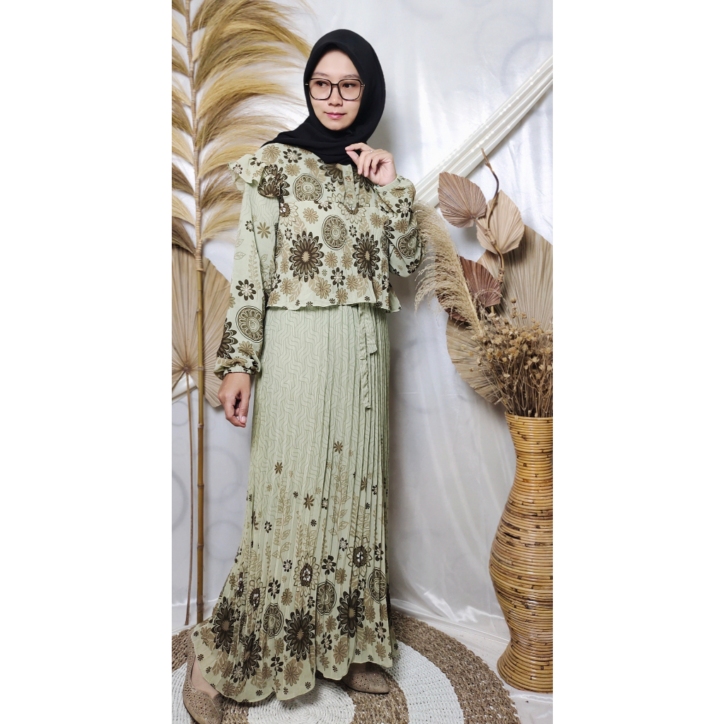PLISKET DRESS GAMIS WANITA KEKINIAN CERUTY BABY DOLL PREMIUM / GAMIS CERUTY PRINTIING MOTIF BUNGA PL
