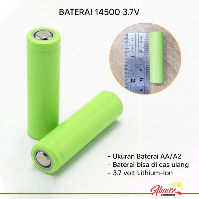 Baterai 14500 Baterai AA Rechargeable 3.7V Li-ion