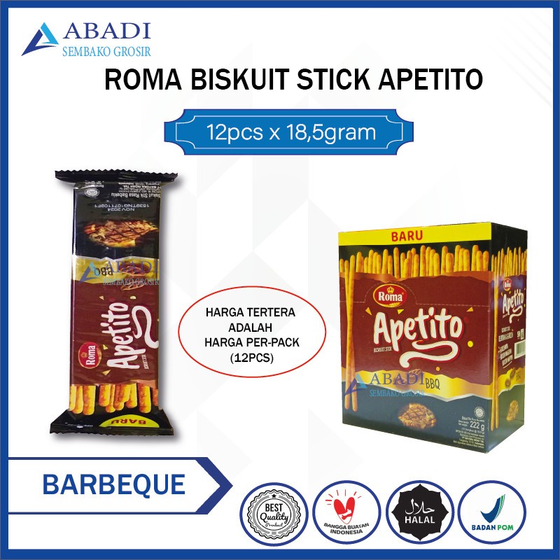 

Biskuit Roma APETITO BBQ - Biscuit Barbeque 1 Box 12pcs