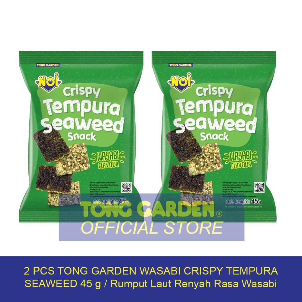 

2 PCS TONG GARDEN WASABI CRISPY TEMPURA SEAWEED 45 g / Rumput Laut Renyah Rasa Wasabi