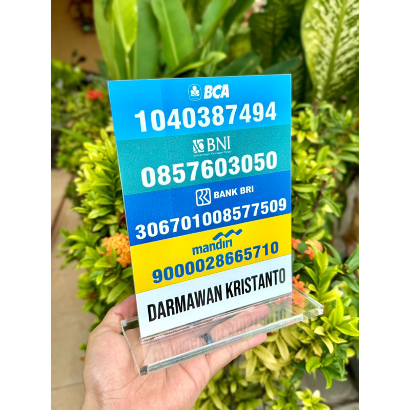 

UKURAN 15x20 BISA CUSTOM REKENING AKRILIK MEJA