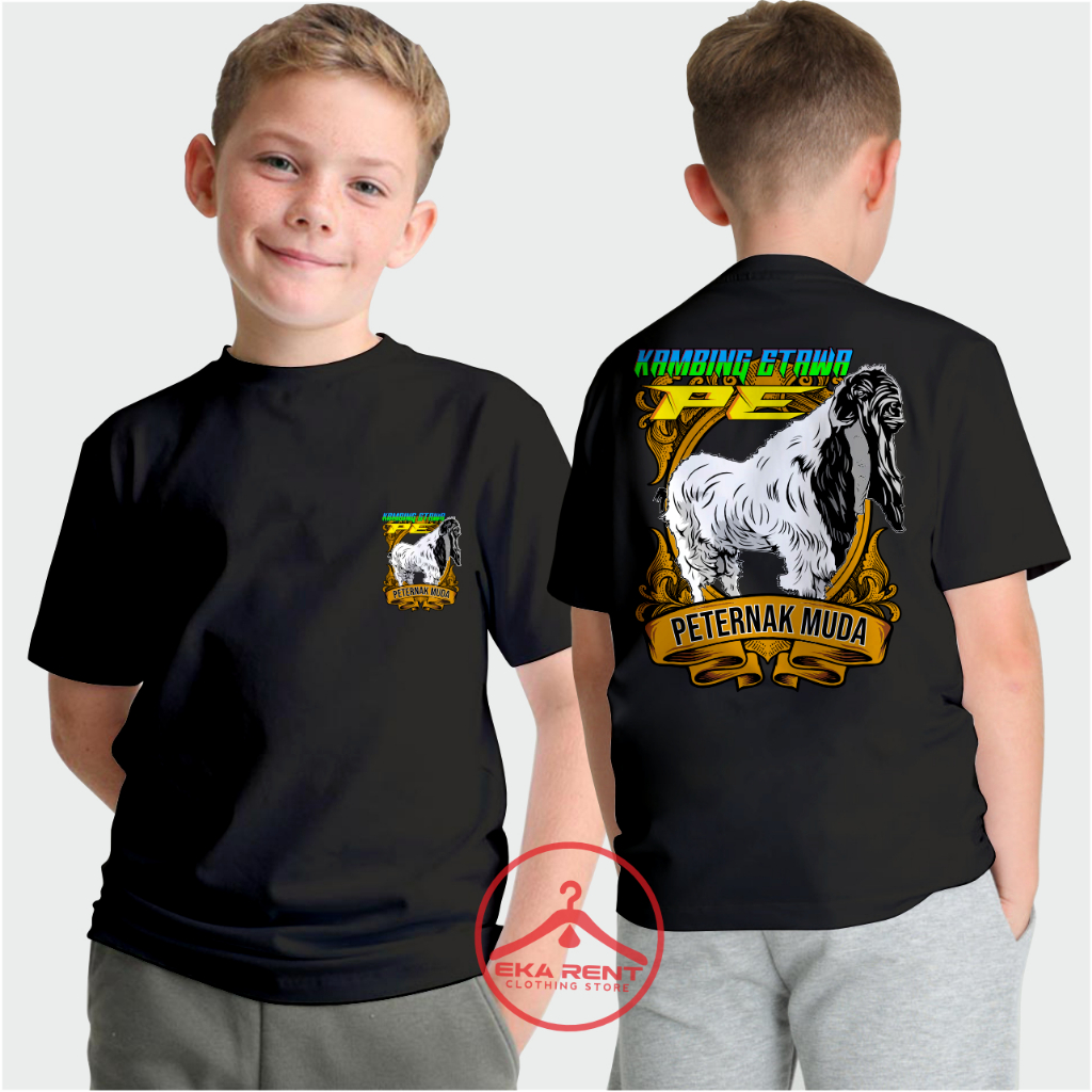 Kaos Anak Kambing Etawa PE Peternak Kambing Muda Etawa Lengan Pendek
