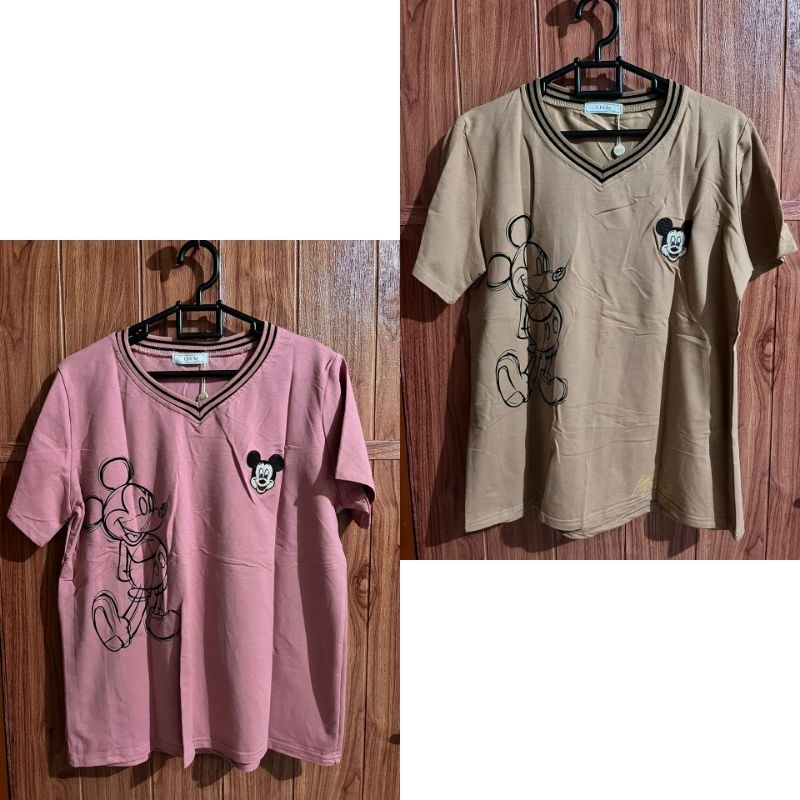 TERMURAH READY STOCK BAJU BANGKOK KAOS IMPORT V NECK MICKEY MOUSE MERK CHOM / BAJU BKK ORIGINAL FIRS