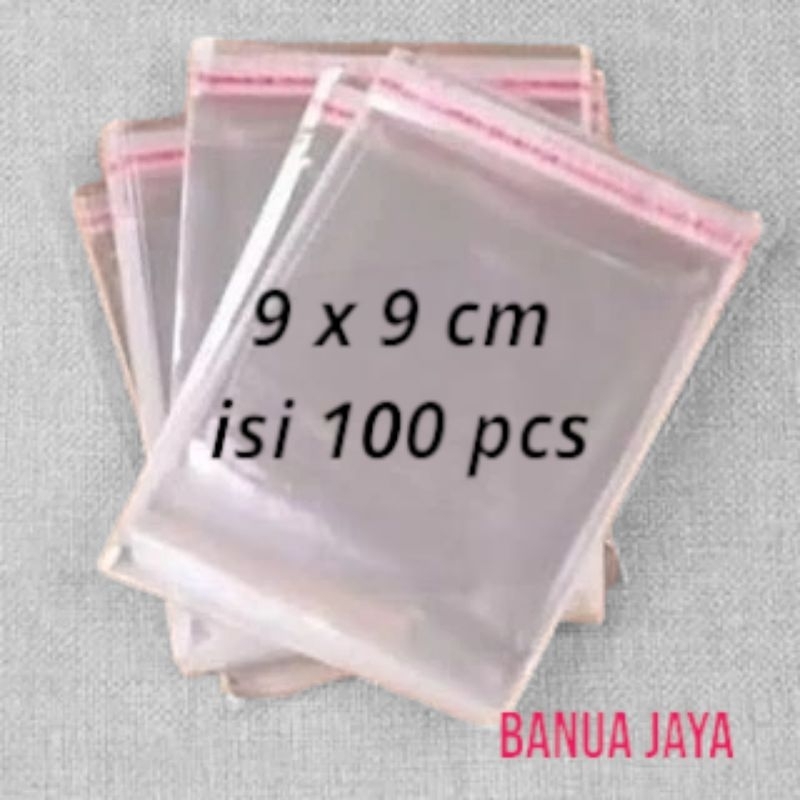 

Plastik OPP ukuran 9 x 9 cm isi 100 pcs bisa buat kue / roti dan lainnya