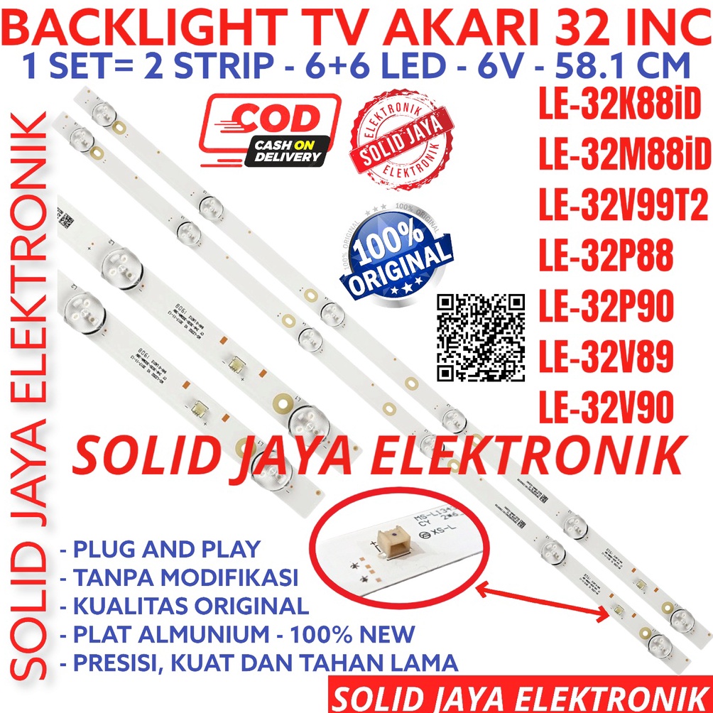 KODE Y22R BACKLIGHT LED TV AKARI 32 INC LE 32P88 32V89 32K88 32M88 32K88ID 32M88ID 32V99T2 32V9 LAMP