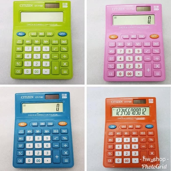 

KODE V19K Kalkulator Citizen Ct 719 Kalkulator 12 Digit Warnanya Unik
