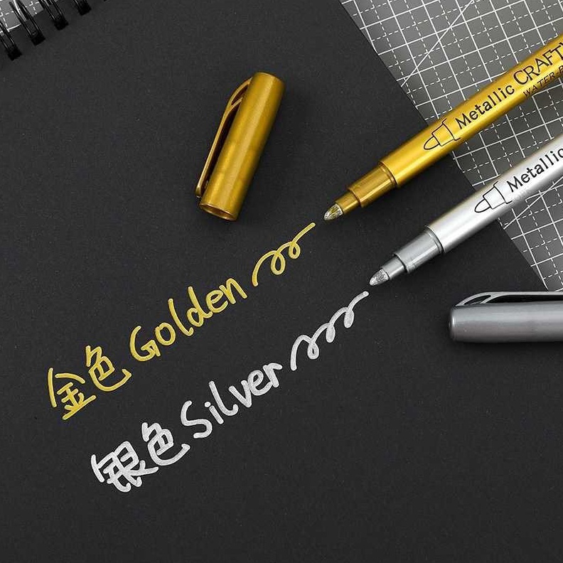 

PRODUCT TERPOPULER APEN 4 PCS Spidol Permanen Marker Metallic Chrome Gold Silver 15mm GN55