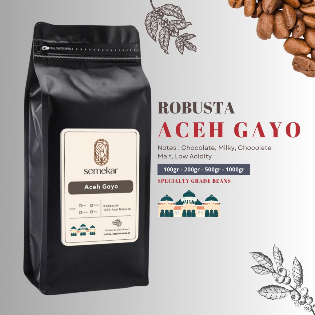 

Semekar Coffee - Kopi Robusta Aceh Gayo Grade 1 Roasted Beans